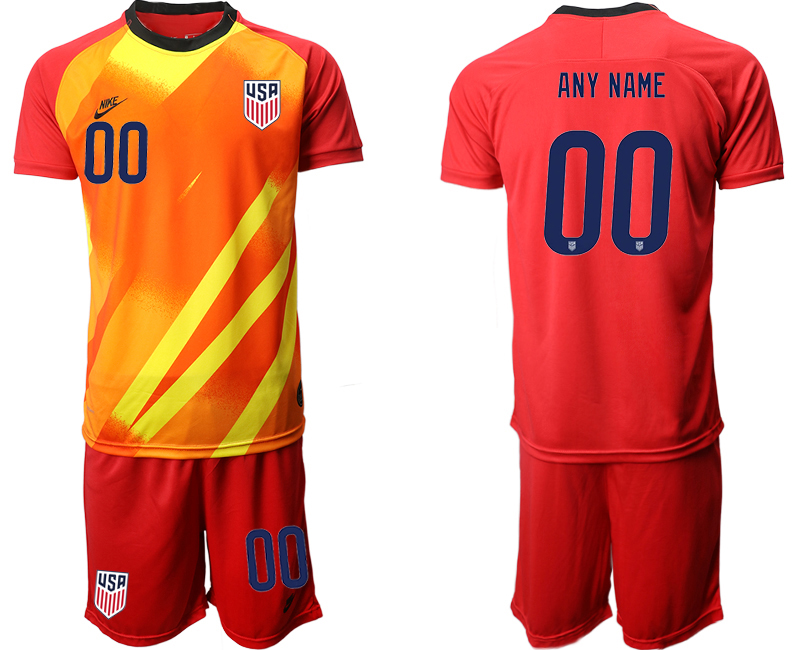 Men 2020-2021 Season National team United States goalkeeper red customized Soccer Jersey->customized soccer jersey->Custom Jersey